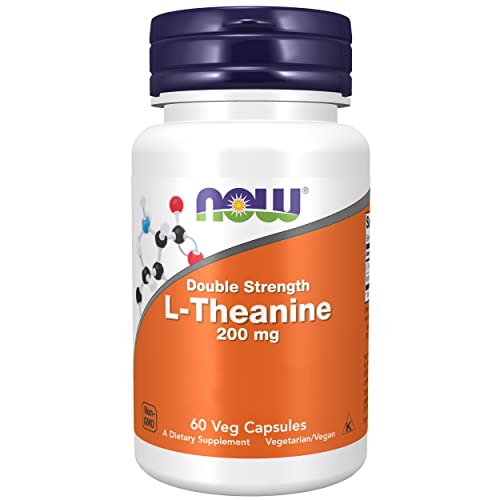 Now Foods, L-Theanine, 200mg, 60 vegane Kapseln, Aminosäure, Laborgeprüft, Glutenfrei, Sojafrei, ohne Gentechnik
