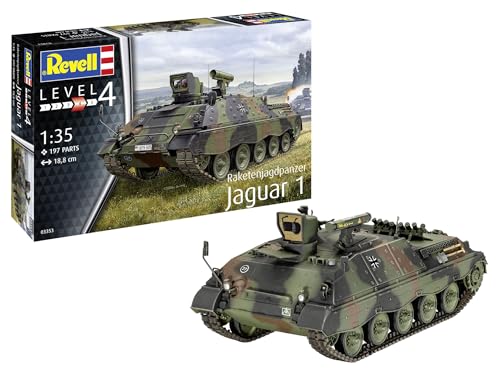 Revell Modellbau, Raketenjagdpanzer Jaguar 1, Bausatz, Maßstab 1:35, 197 Teile, Bastelset ab 12 Jahren, Detailgetreues Modell, Militärfahrzeug, Authentische Nachbildung