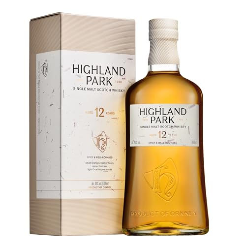 Highland Park 12 Jahre | Viking Honour | Single Malt Scotch Whisky | vollmundiger, rauchiger Geschmack | mit der Wikinger-Seele | 40 % Vol | 700 ml Einzelflasche