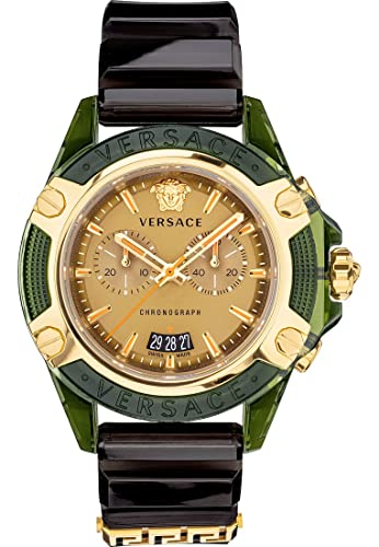 Versace Herren-Uhren Analog Quarz One Size Grün 32020338