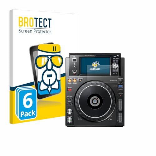 BROTECT (6 Stück Schutzglas für Pioneer XDJ -1000MK2 Schutzfolie Made in Germany Panzer Folie Glas Displayschutz [Kratzfest 9H, Anti-Fingerprint]