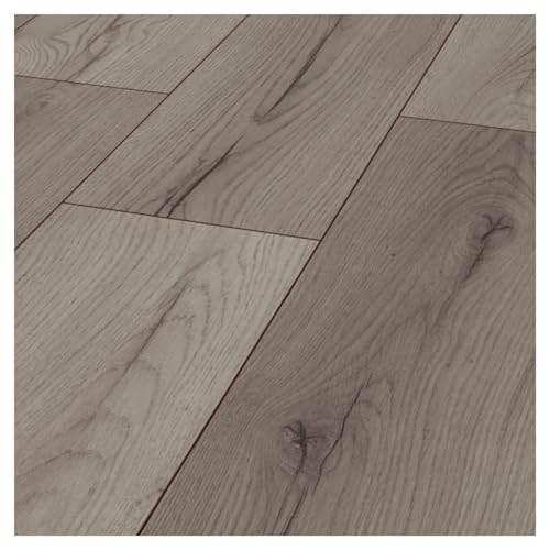 HORI® Laminat-Boden Dielen Bodenbelag XXL - Hochwertiger Laminatboden für eine moderne Raumgestaltung | Strapazierfähig und pflegeleicht | viele Dekore wählbar | | 1380 x 326 mm | Eiche Grau