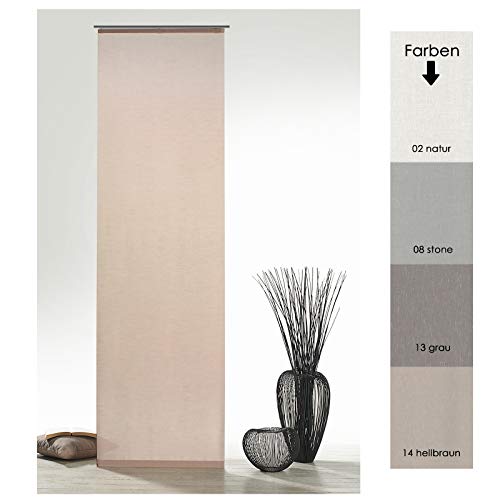 heimtexland Flächenvorhang Natur Batist Optik inkl. Zubehör HxB 245x60 cm in Hellbraun - Schiebegardine einfarbig matt Natural Chic Gardine Typ410