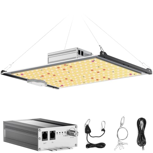 WK-AP1000 Grow Lampe, 100W LED Pflanzenlampe Vollspektrum, Pflanzenlicht mit 4H/8H/12H Auto Timer und 0-100% Dimmfunktion, Geeignet für Zimmerpflanzen Sämling, Gemüse und Blume, Winterlicht Ergänzung