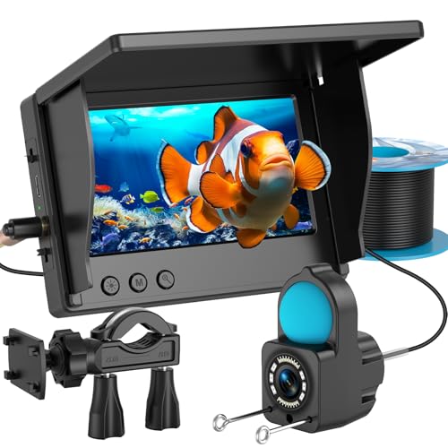TMACTIME 1080P HD Fischfinder Echolot Angeln mit 4.3-Zoll-LCD, 30 m Wasserdichtem IP68-Kabel und 6 IR-Nachtsichtlichtern, Tragbarer Unterwasserkamera zum Angeln auf EIS, im See, vom Boot und Kajak