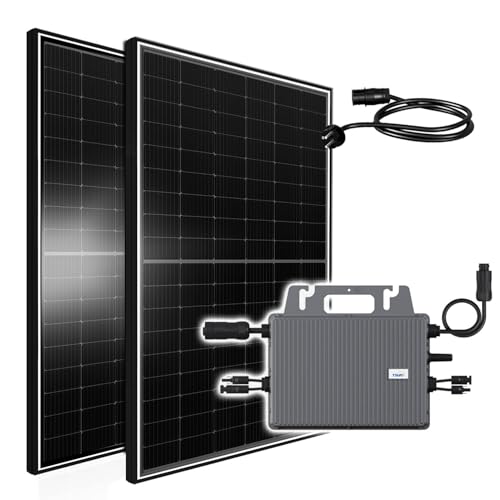 Balkonkraftwerk 1170W JA Solar Solarpanel mit 800W TSUN MS800 Micro Wechselrichter WiFi, 2X 450W Bifazial Solarmodule Black Frame für Haus Dach Terrasse Garten PV Anlage Solaranlage
