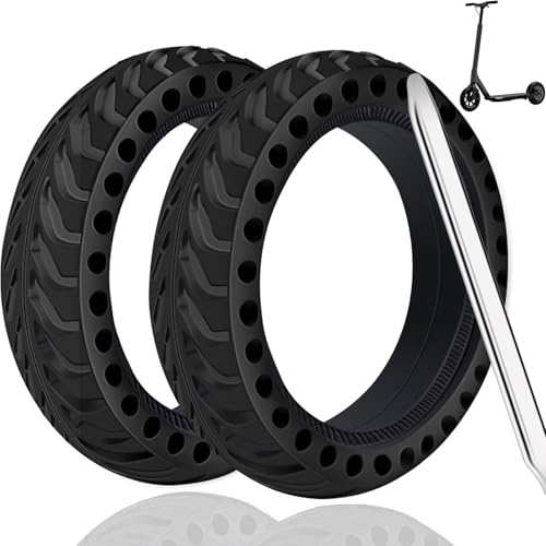 XIAOMI Reifen,2 Bilder E Scooter 8.5 Zoll Solid Tyres 8 1/2x2 mit Montagewerkzeug Kompatibel Für Mijia Mi Xiaomi M365 1S,Essential,Pro,Pro 2, Elektro-Scooter Vollgummi Tyre Reifen