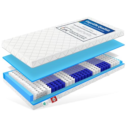 Matratzen Perfekt 7-Zonen Taschenfederkern Köln 180x200 cm 20 cm Höhe Härtegrad H4 Orthopädisch mit exzellenter Punktelastizität Waschbarer Bezug (bis 60°C) Allergikerfreundlich