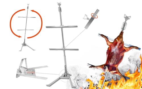 FENNEK Asado Kreuz | Argentinischer Grill aus hochwertigem Edelstahl | Universell für Spanferkel, Rinderhälften UVM | Made in Germany