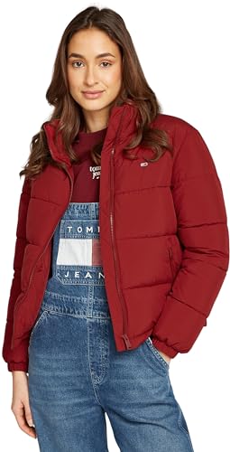 Tommy Jeans Damen Steppjacke Essential Puffer mit Kragen, Rot (Regatta Red), M