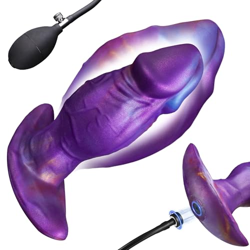 Magnetische Aufblasbarer Analplug Anal Dildo Plug Aufblasbar T-förmige Basis Monster Dildo Pumpe Groß Inflatable Buttplug Butt Plug XXL Analdildo BDSM Stretching Sex Spielzeug für die Männer Extrem