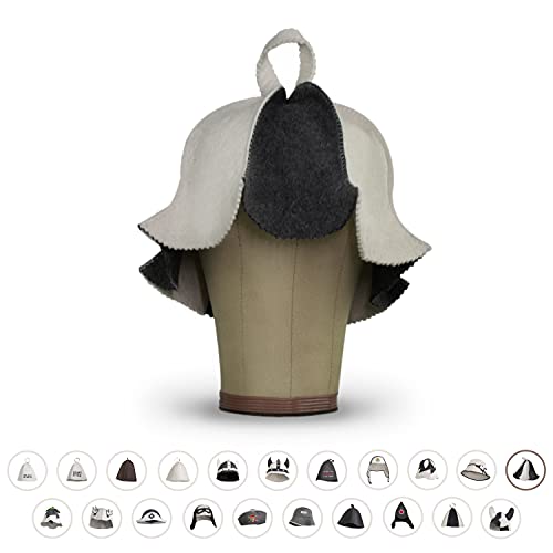 LoWell® Saunahut - Filzhut für Damen und Herren inkl. Sauna-Ratgeber - Ideales Sauna Zubehör für ein einzigartiges Wellness Erlebnis - Motiv Thumbelina - Saunamütze Saunakappe