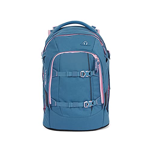 satch pack Schulrucksack - ergonomisch, 30 Liter, Organisationstalent, Deep Rose - Hellblau