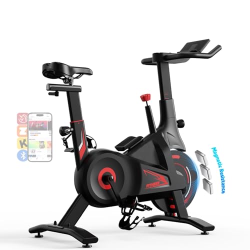 Bluearth Hometrainer Fahrrad, leise Magnetischem Widerstand, max. 150KG,Indoor Spinning Bike für Cardio-Training zu Hause,verstellbarer Widerstand & Smart-App mit Immersivem Erlebnis und Live-Kursen