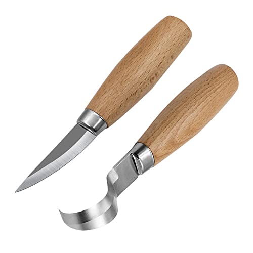 Bexdug Schnitzmesser-Set aus,Handschnitzwerkzeug-Set für -Skulpturen - Machete Gerade Messer Schneiden von Holzmessern, Holzschaber, Löffelmesser, Holzbearbeitung, Schnitzmesser-Set