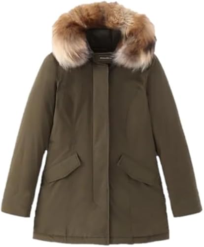 WOOLRICH Luxuriöser Arktis-Parka für Damen mit abnehmbarem Fur Green, grün, 36