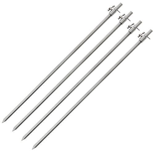 g8ds 4X Edelstahl Angelsport Bankstick Silber Large 50-90cm Rutenhalter Rutenauflage Rodpod