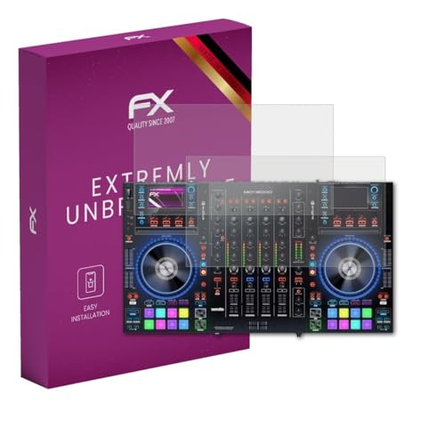 atFoliX Glasfolie kompatibel mit Denon DJ MCX8000 Panzerfolie, 9H Hybrid-Glass FX Schutzpanzer Folie (1er Set)