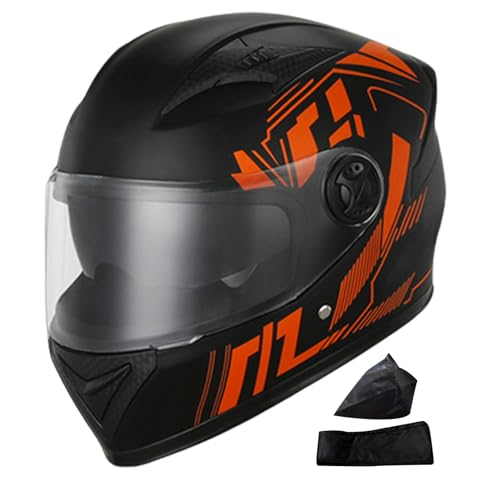 Kongou Helme für Erwachsene Motorrad,Herren Motorradhelme | Winddichte Integralhelme,Integralhelme, atmungsaktive schützende Motorradhelme mit Sonnenblende und Halstuch für Roller-Motorräder