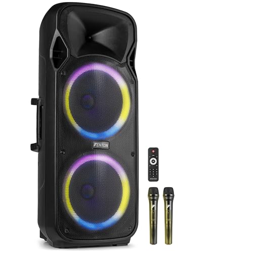 Fenton FT212LED MK2, Partybox Bluetooth Lautsprecher Groß 1400W, Musikbox Bluetooth Groß, 15