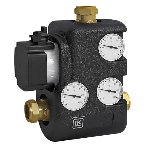 LK Armatur - Rücklaufanhebungsgruppe LK 810 ThermoMat 2.0 – Hocheffizienzpumpe, konstant warme Rücklauftemperatur, für Heizungsanlagen, Holzheizungen, Pelletkessel, Pufferspeicher