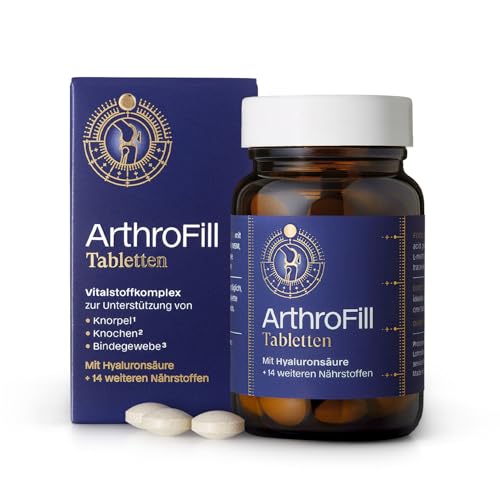 Arthro Fill Tabletten - Hyaluron Kapseln zur Unterstützung aktiver Bewegungsfunktionen - 15 Vital- u. Mikronährstoffe - 100% dopingfrei