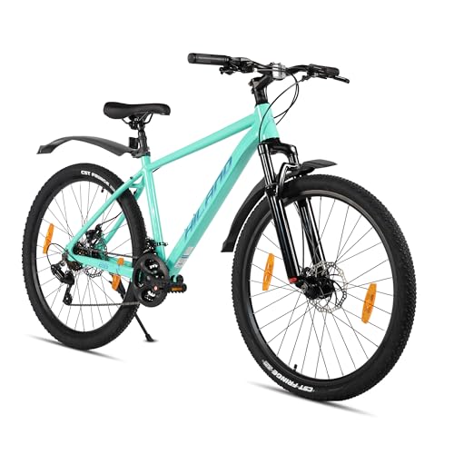 Hiland 27,5 Zoll Mountainbike, Herren und Damen 21 Gang MTB mit Aluminiumrahmen, Doppelscheibenbremsen, Mountainbike für Frauen Männer Erwachsene, Grün