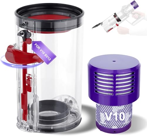 Staubbehälter für Dyson V10 SV12 SV12 SV13 SV27 Behälter Filter Ersatzteile Zubehör Staubsauger Auffangbehälter Ersatzfilter Ersatzbehälter Staubeimer Mülleimer Staub Abfallbehälter