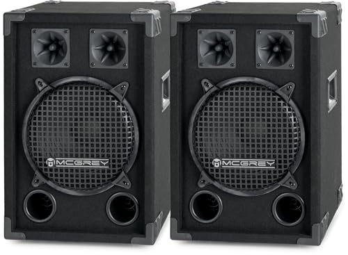 McGrey Paar McGreyDJ-1022 DJ PA Lautsprecher Box 25cm (10“) Subwoofer 800W (Passiv, 2-Wege System, Holzgehäuse)