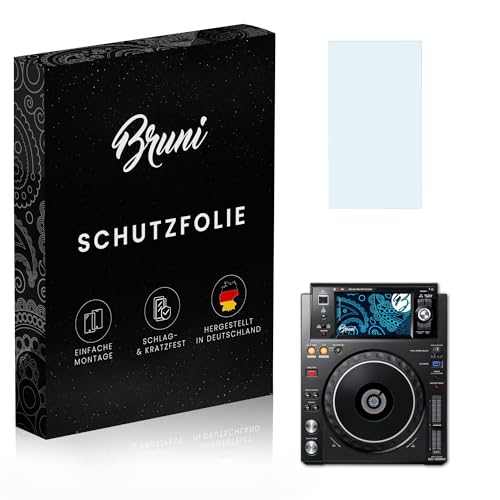 Bruni Schutzfolie kompatibel mit Pioneer XDJ-1000MK2 Folie, glasklare Displayschutzfolie (2X)