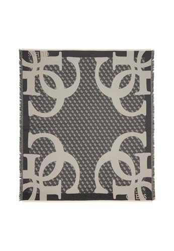 GUESS Schal Jacquard Kefiah Scarf 135X135 Black grau
