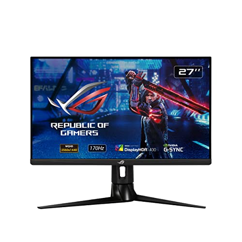 ASUS ROG STRIX XG27AQ 68,58cm (27 Zoll) Gaming Monitor (WQHD, IPS, 170Hz, ELMB SYNC, G-SYNC Compatible, DisplayHDR 400, DisplayPort, HDMI, USB, 1ms)