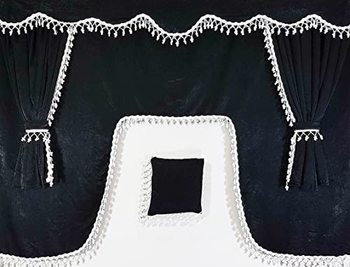 LKW Vorhänge - 7 STK. Gardinen Plüsch Set für Alle Truck Marken mit Quasten