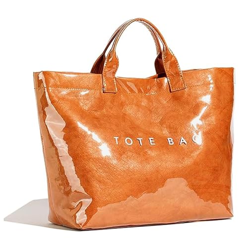 GSenhui PVC Tragetasche Damen Tote Bag Groß Shopper Tasche mit Brief Drucken Handtasche Arbeitstasche Gross Beuteltasche Transparente Hobo Handbags