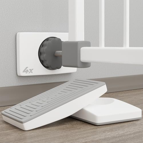 Hoffenbach 4X Wandschutz Pads für Treppengitter & Türschutzgitter – Rechteckige Schutzpads für Baby Klemmgitter – Wand- & Türschutz ohne Bohren – Für Türgitter und Treppenschutzgitter