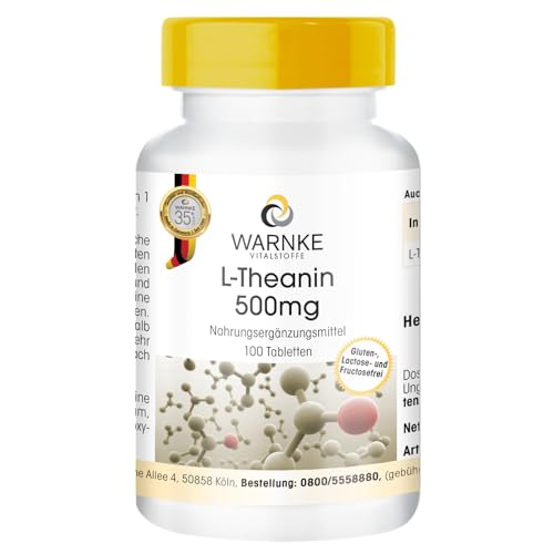 L-Theanin Tabletten - 500mg - 100 Tabletten - vegan - Aminosäure | Warnke Vitalstoffe - Deutsche Apothekenqualität