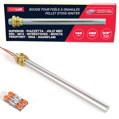 Zündkerze für Pelletofen MCZ/Superior/Piazzetta/Jolly Mec/RED/Interstoves/Invicta/Freepoint/SKIA/Kausiflam (140/150mm - 280W - Gewinde 3/8')