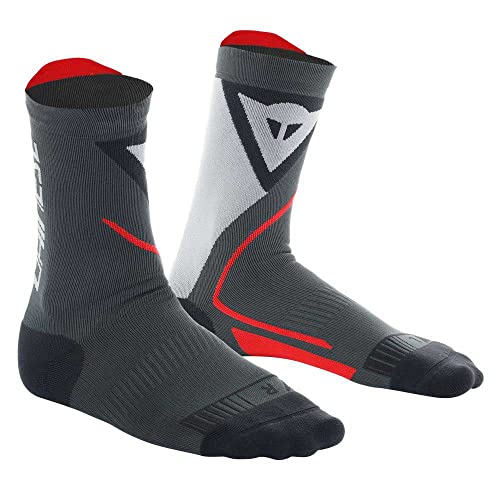 Dainese Thermo Mid Socks, Motorrad Thermo Socken Kurz Winter, für Damen und Herren, Schwarz/Rot, EU 42-44