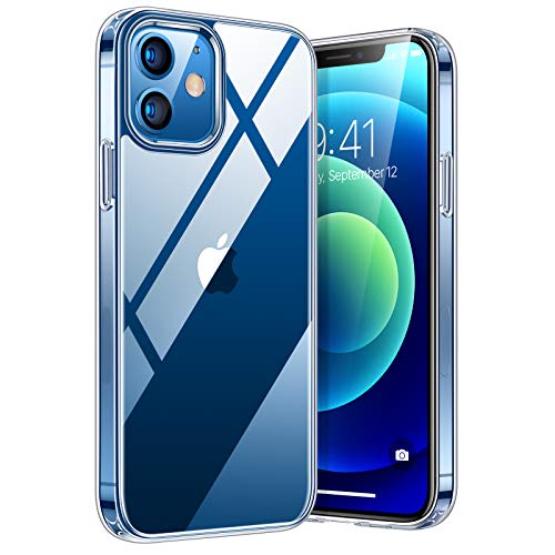 TORRAS Diamond Series Hülle Kompatibel mit iPhone 12 Mini, Vergilbungsfrei Durchsichtig Handyhülle Hard PC Back und Soft Silikon Bumper Case - Transparent