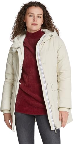 Tommy Jeans Damen Parka mit Kapuze, Elfenbein (Newsprint), XXS