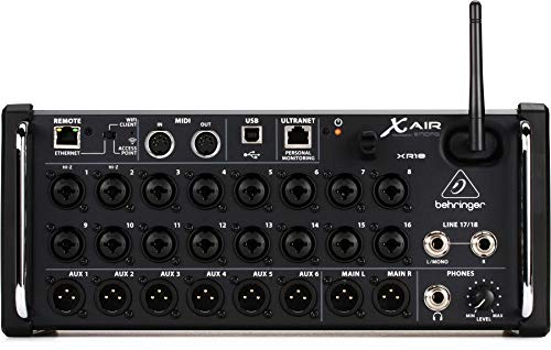 Behringer X AIR XR18 18-Kanal, 12-Bus-Digitalmixer für iPad/Android-Tablets Mit 16 Programmierbaren Midas-Vorverstärkern, Integriertem WLAN-Modul und Mehrkanal-USB-Audio-Interface