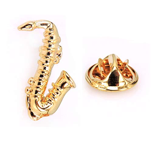 Saxophon Brosche Saxo Brosche Musik Anstecker Anstecknadel (gold)