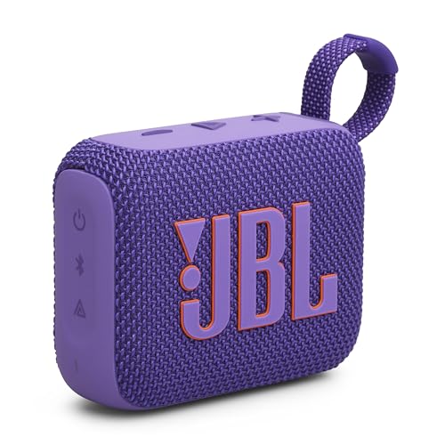 JBL Go 4 - Lila – Tragbare Bluetooth-Lautsprecher-Box mit JBL Pro Sound, tiefem Bass und Playtime-Boost-Funktion – Wasserfest und staubfest – 7 h Laufzeit