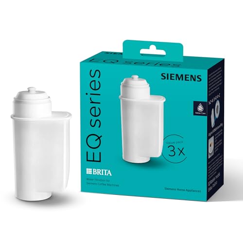 Siemens BRITA Intenza Wasserfilter TZ70033A, 3 Stück, verringert den Kalkgehalt des Wassers, passend für Kaffeevollautomaten der EQ Reihe, sowie Einbauvollautomaten