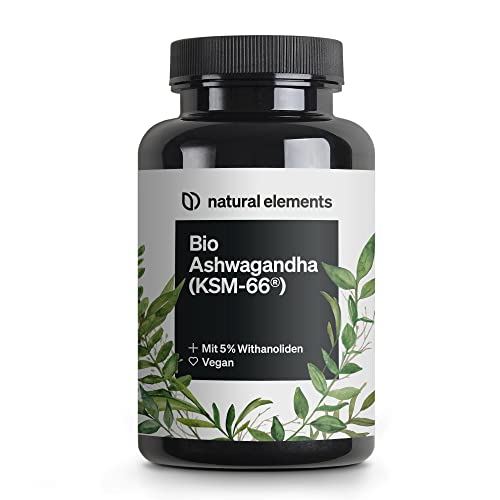 Bio-Ashwagandha - KSM-66® Premiumrohstoff (180 Kapseln mit überdurchschnittlicher Reichweite) - original indische Schlafbeere - natürlich, laborgeprüft, vegan, hochdosiert