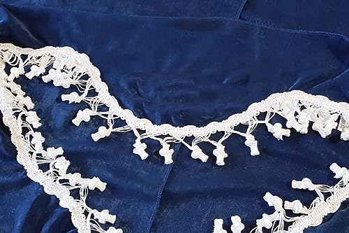 LKW Vorhänge - 2 STK. Gardinen Set für Alle Truck Marken in Blau mit weißen Quasten