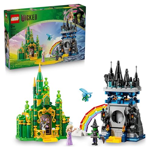 LEGO Wicked Emerald City & Kiamo Ko Castle - Kreatives Spielzeug mit Elphaba & Glinda Minifiguren sowie EIN AFFE & Zubehör - Kinder Geschenk für Mädchen, Jungen & Filmfans ab 9 Jahren - 75689