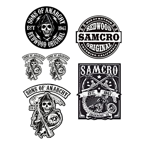 MG602 / Aufkleber Set - Breite je Sticker ca. 5,5cm Biker Motorrad Club Motorcycles Rocker Chopper Old School SOA Sons of Anarchy Samcro Vintage Retro Custom Skull Bobber Chopper