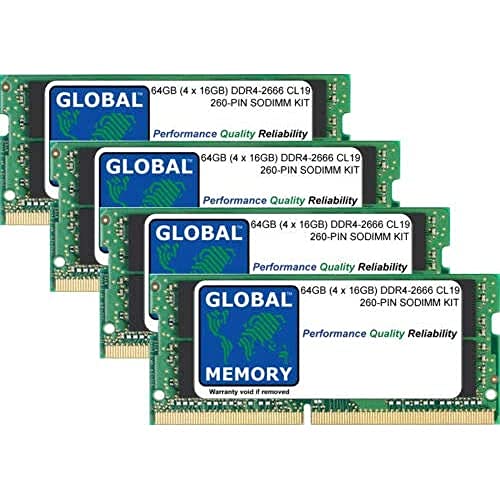 64 GB (4 x 16 GB) DDR4 2666 MHz PC4-21300 260-PIN SODIMM RAM KIT FÜR 27 Zoll Retina 5K IMAC (2019/2020)