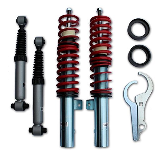 Shockhouse Gewindefahrwerk Sport Fahrwerk komplett vorne hinten rote Federn mit Gutachten